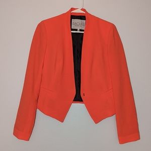 RACHEL Rachel Roy Blazer Jacket Collarless Modern Style Coral Orange Size 4